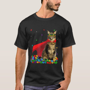Cooles Maine Coon Autism Awareness Graphic Cat T-Shirt