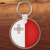 Cooles maltesische Flaggen-Siegel Schlüsselanhänger (Vorderseite)