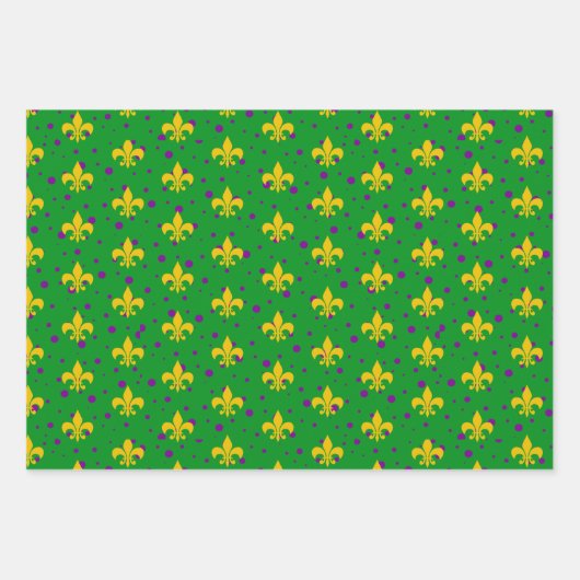 cooles Mardi Gras-Fliesenmuster  Geschenkpapier Set (Vorderseite)