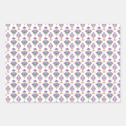 cooles Mardi-Gras-Party Geschenkpapier Set (Vorderseite)