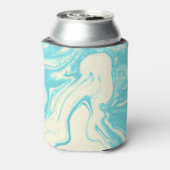 Cooles Marmordesign in Türkis und Creme Dosenkühler (Kanne Rückseite)