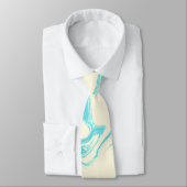 Cooles Marmordesign in Türkis und Creme Krawatte (Gebunden)