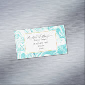 Cooles Marmordesign in Türkis und Creme Magnetische Visitenkarte (Beispiel)