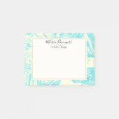 Cooles Marmordesign in Türkis und Creme Post-it Klebezettel (Vorderseite)