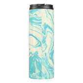 Cooles Marmordesign in Türkis und Creme Thermosbecher (Rückseite)