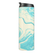 Cooles Marmordesign in Türkis und Creme Thermosbecher (Nach rechts gedreht)