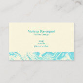 Cooles Marmordesign in Türkis und Creme Visitenkarte (Rückseite)