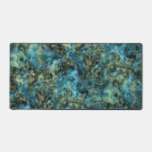 Cooles Marmormuster Aquamarin Türkis Gold Agate Ar Schreibtischunterlage (Vorderseite)