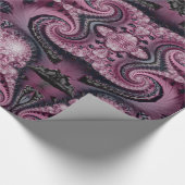 Cooles Maroon und Schwarz Dekoratives Fraktal Must Geschenkpapier (Ecke)