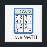 Cooles Mathe Liebe des Taschenrechners I Magnet<br><div class="desc">Reizender Magnet,  dass Sie Ihre Selbst machen können,  dieser ist für den Matheliebhaber in Ihnen.  Einen blauen Taschenrechner mit "mir kennzeichnend Liebe MATHE",  das in schwarzen Schriftart,  Sie werde die Liebe geschrieben wird,  die dieses auf Ihrem Kühlschrank sieht.  

Clipart Entwurf durch Heidelbeerherzen,  LLC,  © www.Huckleberry-Hearts.com</div>