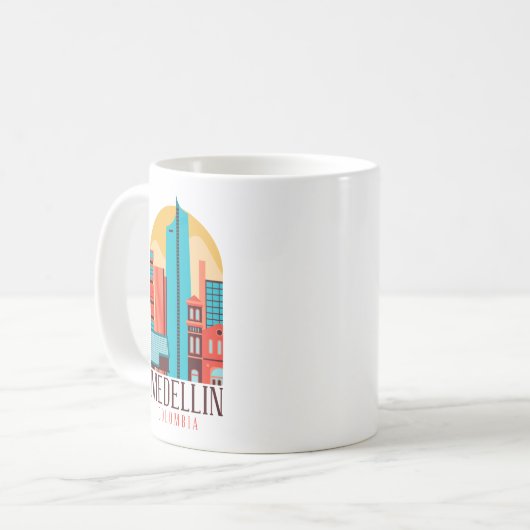 Cooles Medellin Kolumbien Vintages Stadtbild Kaffeetasse (Vorderseite Links)