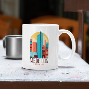 Cooles Medellin Kolumbien Vintages Stadtbild Kaffeetasse
