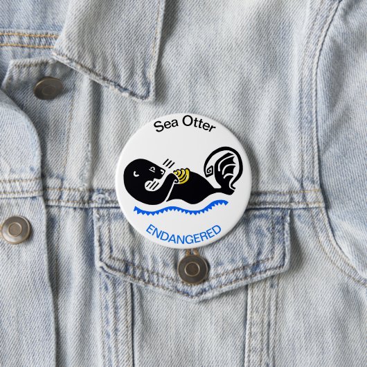 Cooles Meer - bedrohte Tiergrafik Button (Beispiel)