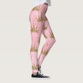 cooles Meerjungfrau Glitzer Chic Rosa Goldene Tiar Leggings (Rechts)