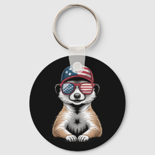 Cooles Meerkat US-Flagge Schlupf Unabhängigkeit 4. Schlüsselanhänger