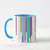 Cooles "Mehrfarbenstreifen" Mustermonogramm Tasse (Links)