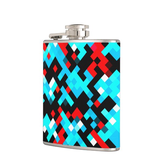 Cooles mehrfarbiges Muster Flachmann (Links)