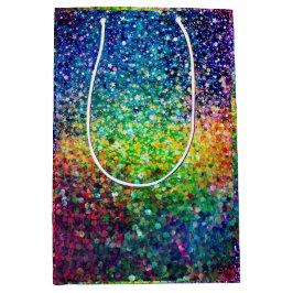 Cooles mehrfarbiges Retro-Glitzer & Glitzern Muste Mittlere Geschenktüte