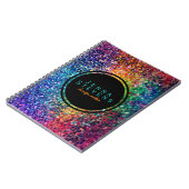Cooles mehrfarbiges Retro-Glitzer & Glitzern Muste Notizblock (Linke Seite)