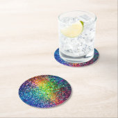 Cooles mehrfarbiges Retro-Glitzer & Glitzern Muste Runder Pappuntersetzer (Vor Ort)