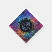 Cooles mehrfarbiges Retro-Glitzer & Glitzern-Muste Serviette (Ecke)