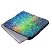 Cooles mehrfarbiges Retro-Glitzer- und Glitzern-Mu Laptopschutzhülle (Vorne Knopf)