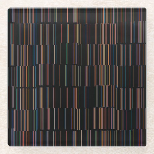 COOLES mehrfarbiges Streifenmuster Glasuntersetzer (Vorderseite)