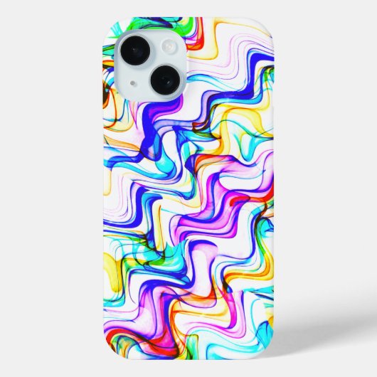 Cooles mehrfarbiges Wavy Zig Zag Muster Case-Mate iPhone Hülle (Rückseite)
