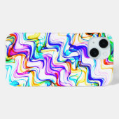 Cooles mehrfarbiges Wavy Zig Zag Muster Case-Mate iPhone Hülle (Rückseite (Horizontal))