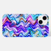 Cooles mehrfarbiges Wavy Zig Zag Muster Case-Mate iPhone Hülle (Rückseite (Horizontal))