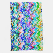 Cooles mehrfarbiges Wavy Zig Zag Muster Geschirrtuch (Vertikal)