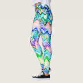 Cooles mehrfarbiges Wavy Zig Zag Muster Leggings (Links)