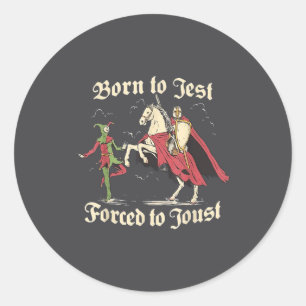 Cooles Meme Mittelalterliche Vintage-Grafik Ritter Runder Aufkleber