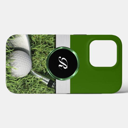 Cooles Men Golf Monogram Business Case-Mate iPhone Hülle (Rückseite (Horizontal))