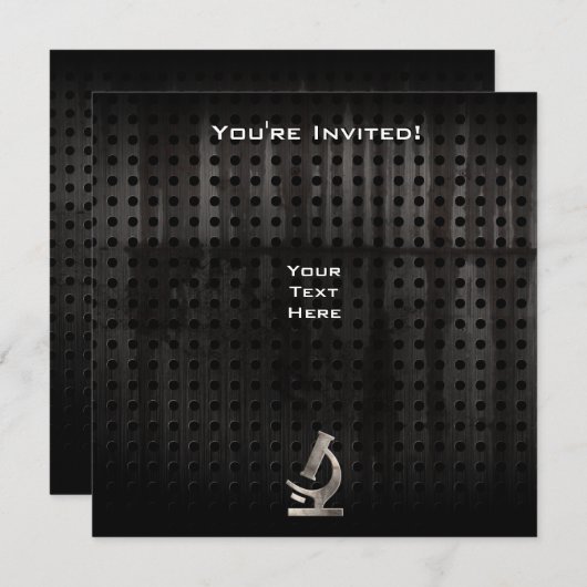 Cooles Mikroskop Einladung (Vorne/Hinten)