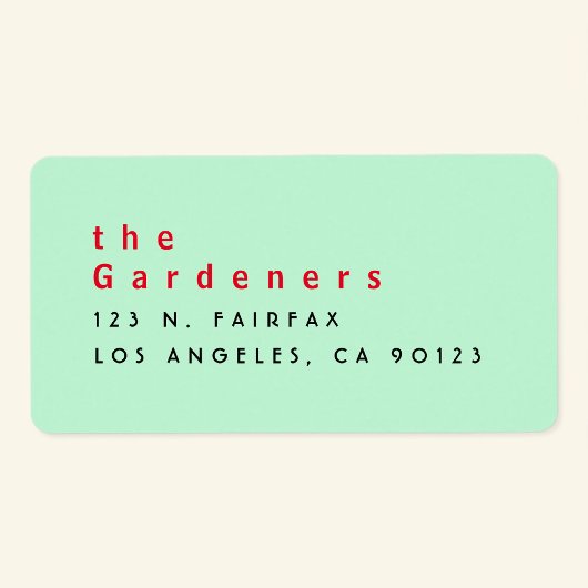 Cooles Minimalistisches Rotes Rotes Schwarz Adressaufkleber