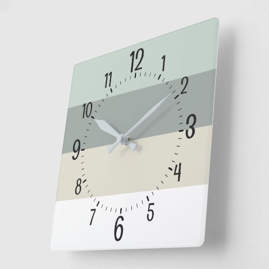 Cooles Minimalistisches Streifenmuster Quadratische Wanduhr (Winkel)
