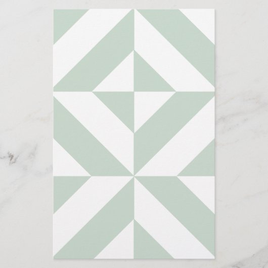 Cooles Mint Geometric Deko Cube Muster Briefpapier (Vorderseite)