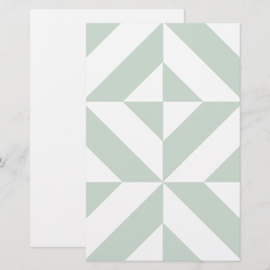 Cooles Mint Geometric Deko Cube Muster Briefpapier (Vorne/Hinten)