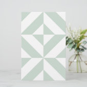 Cooles Mint Geometric Deko Cube Muster Briefpapier (Stehend Vorderseite)