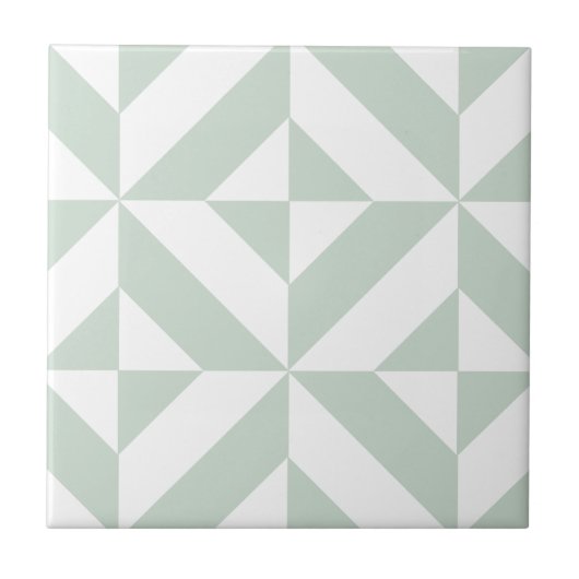 Cooles Mint Geometric Deko Cube Muster Fliese (Vorderseite)
