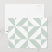 Cooles Mint Geometric Deko Cube Muster Postkarte (Vorne/Hinten)