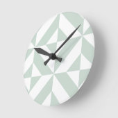 Cooles Mint Geometric Deko Cube Muster Runde Wanduhr (Winkel)