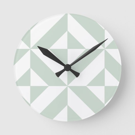 Cooles Mint Geometric Deko Cube Muster Runde Wanduhr (Vorderseite)