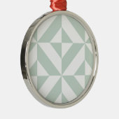 Cooles Mint Geometric Deko Cube Muster Silbernes Ornament (Rechts)