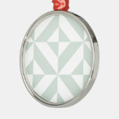 Cooles Mint Geometric Deko Cube Muster Silbernes Ornament (Links)