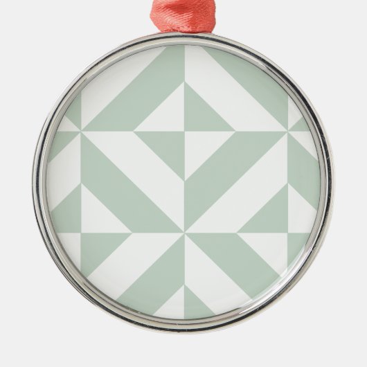 Cooles Mint Geometric Deko Cube Muster Silbernes Ornament (Vorne)