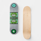 Cooles Mit Monogramm geometrisches Silberskateboar Skateboard (Vorderseite)