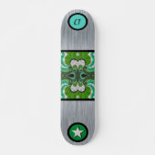 Cooles Mit Monogramm geometrisches Silberskateboar Skateboard (Vorne)