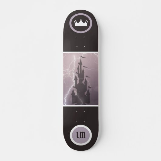 Cooles Mit Monogramm Schloss und Skateboard (Vorne)